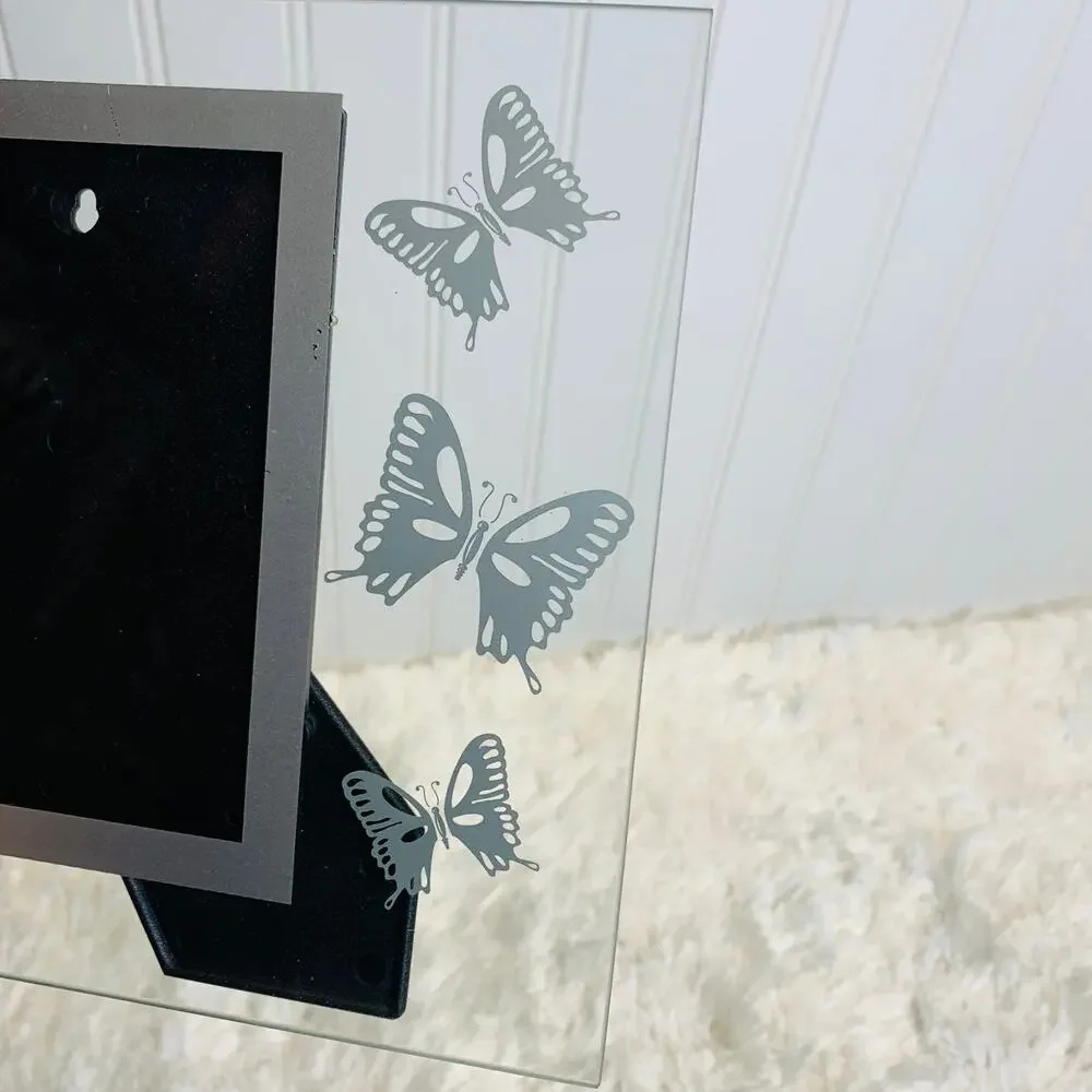 Butterfly Silver Glass Frame 3.5 x 5